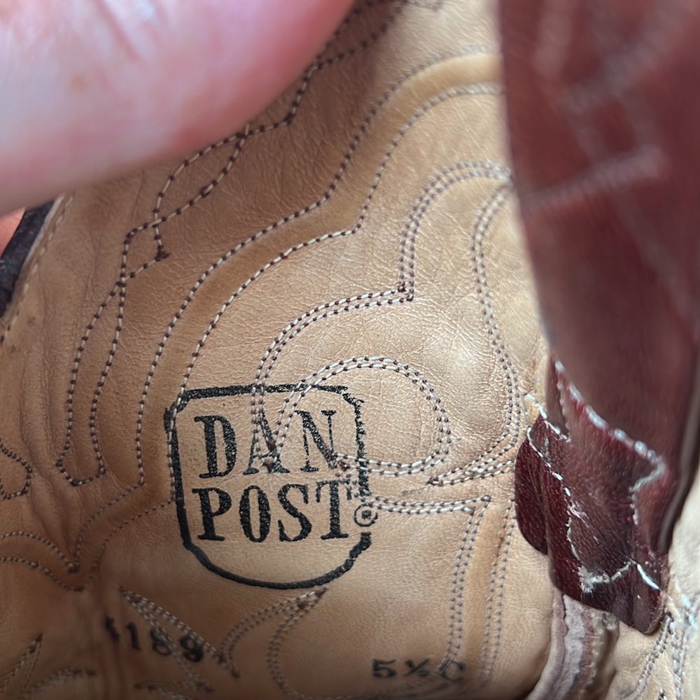 Vintage Dan Post Women’s Cowgirl Boots size 5-1/2 C handmade in SPAIN - Picture 2 of 16